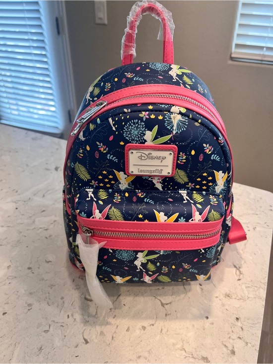 Loungefly Handbags - NWT Loungefly Tinker Bell Navy & Pink Mini Backpack